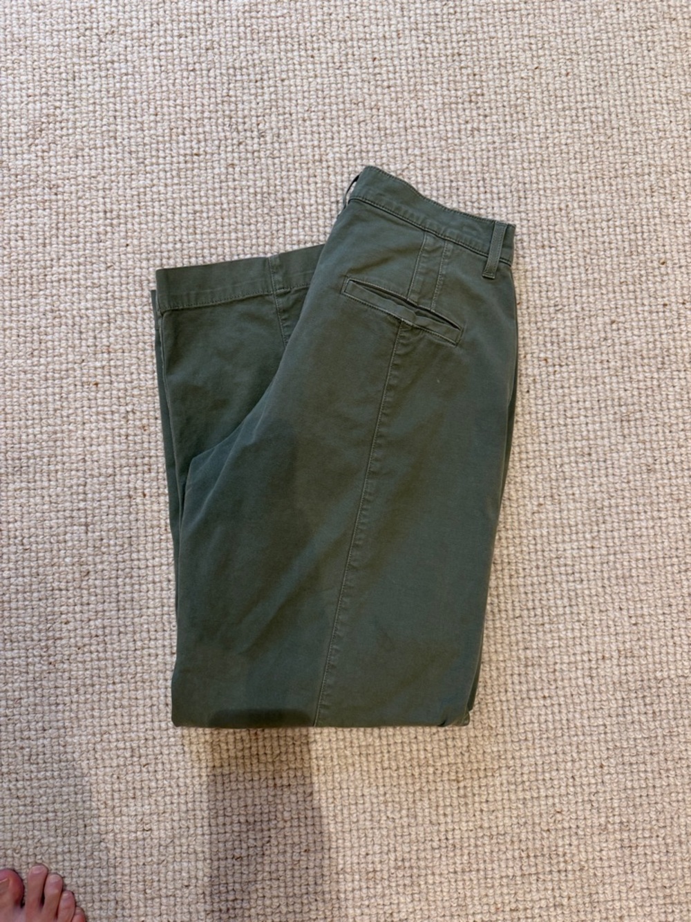 AYR Olive Green Straight-Leg Chinos